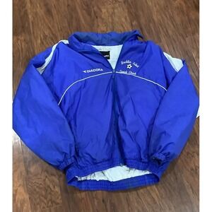 Diadora Mens Blue Lightweight Nylon Rain Jacket | Vintage 90s Sportswear VTG